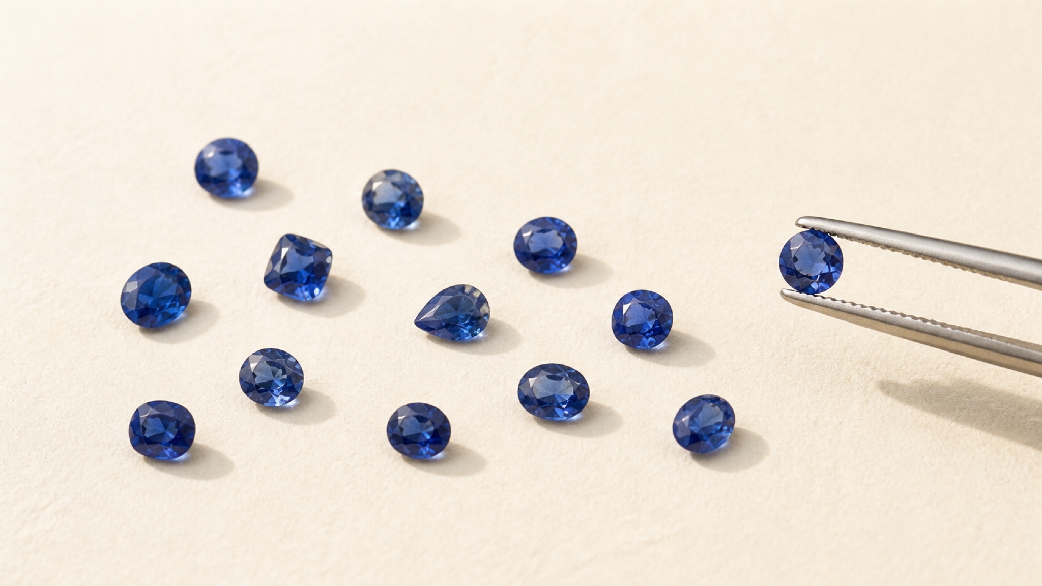 Blue sapphire jewelry category vitrine