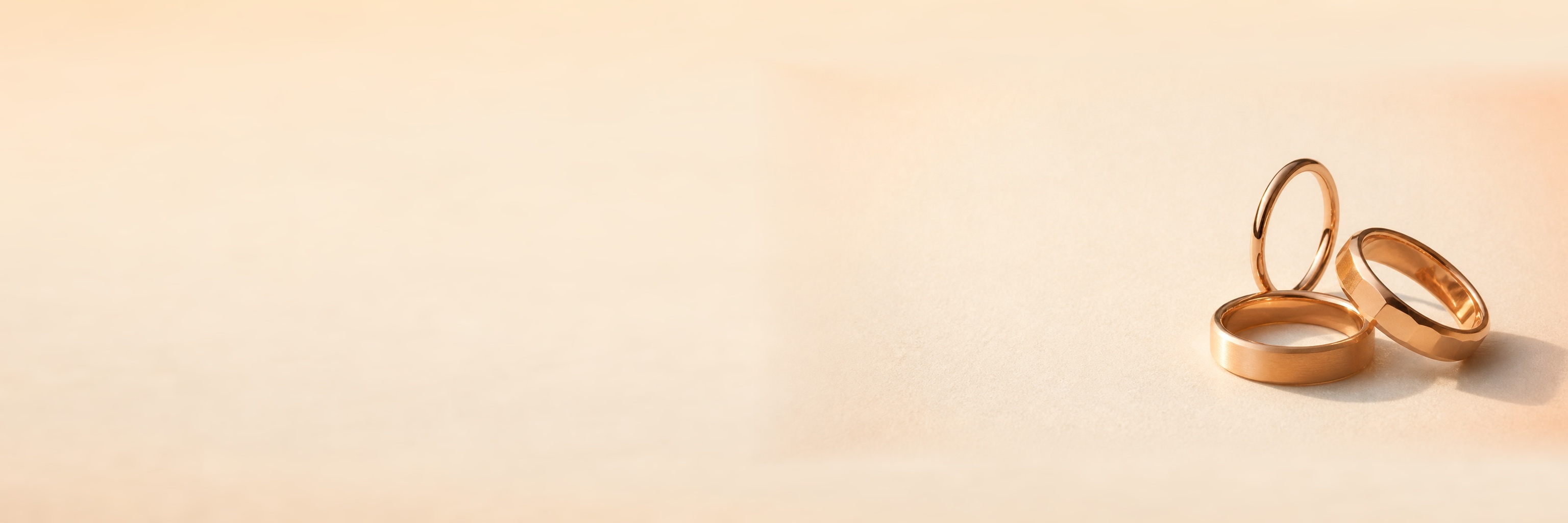 Rose gold bands category vitrine