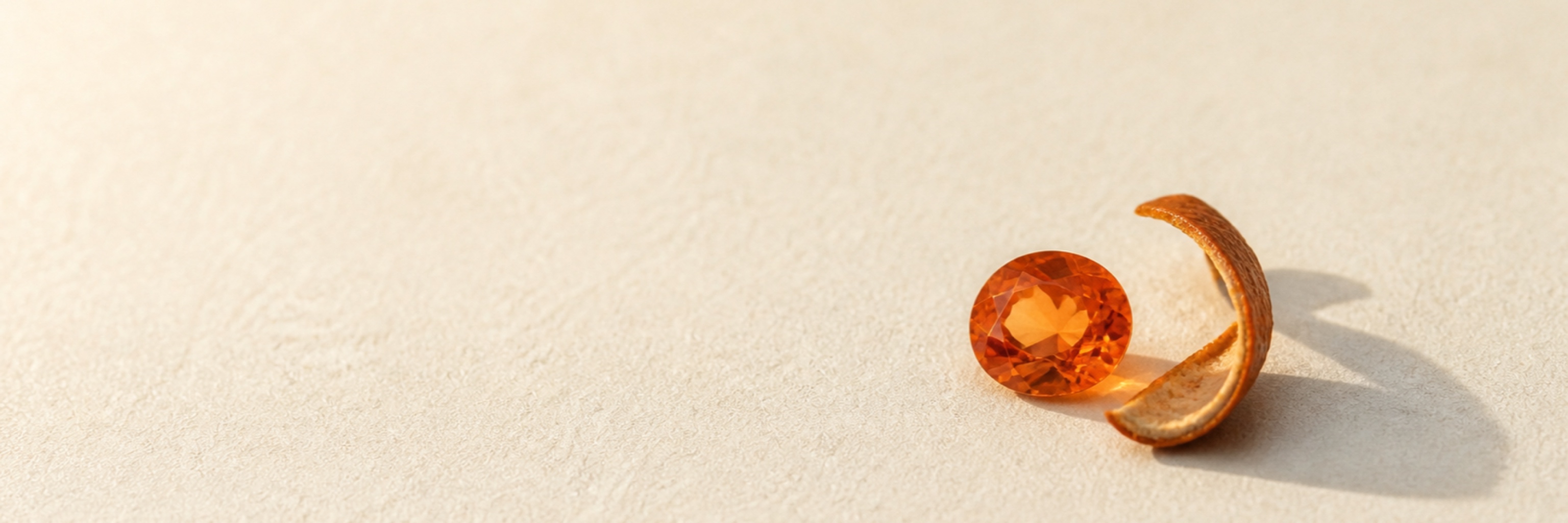 Orange sapphire jewelry category vitrine