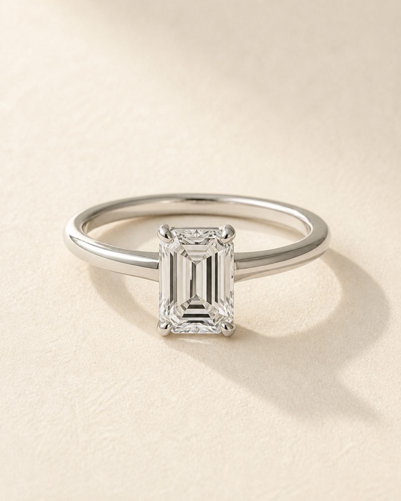 The Emerald cut Solitaire