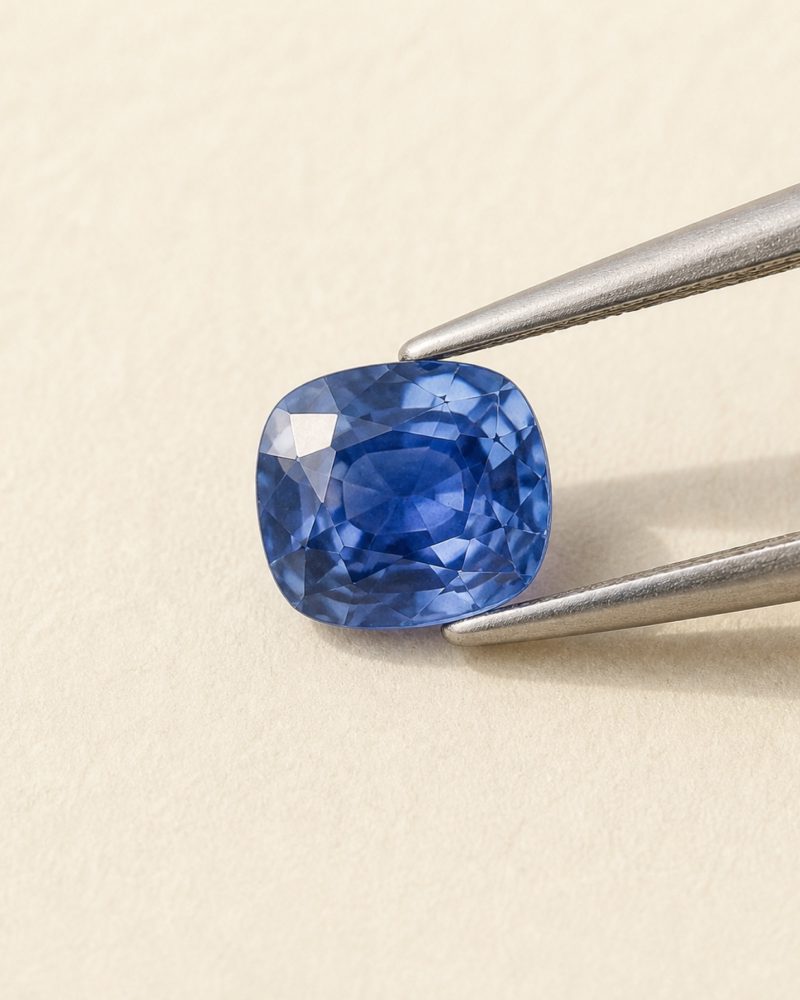 Ceylon sapphire No. 114, loose in daylight