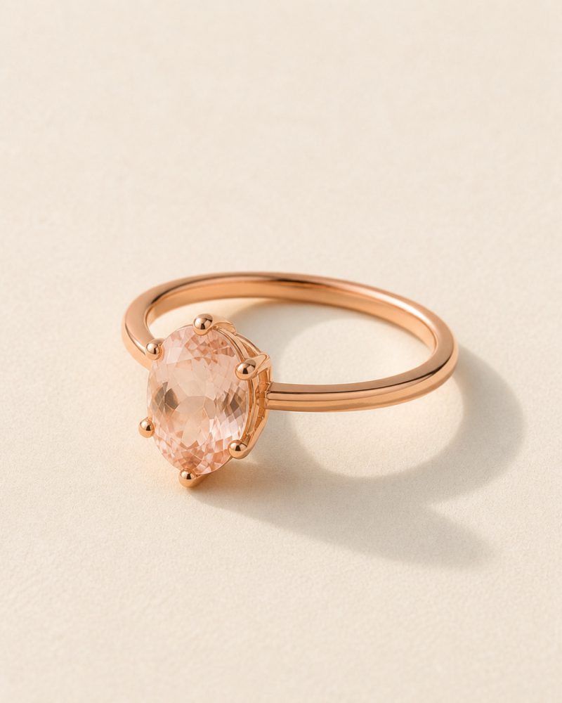 The Morganite Solitaire, view 2