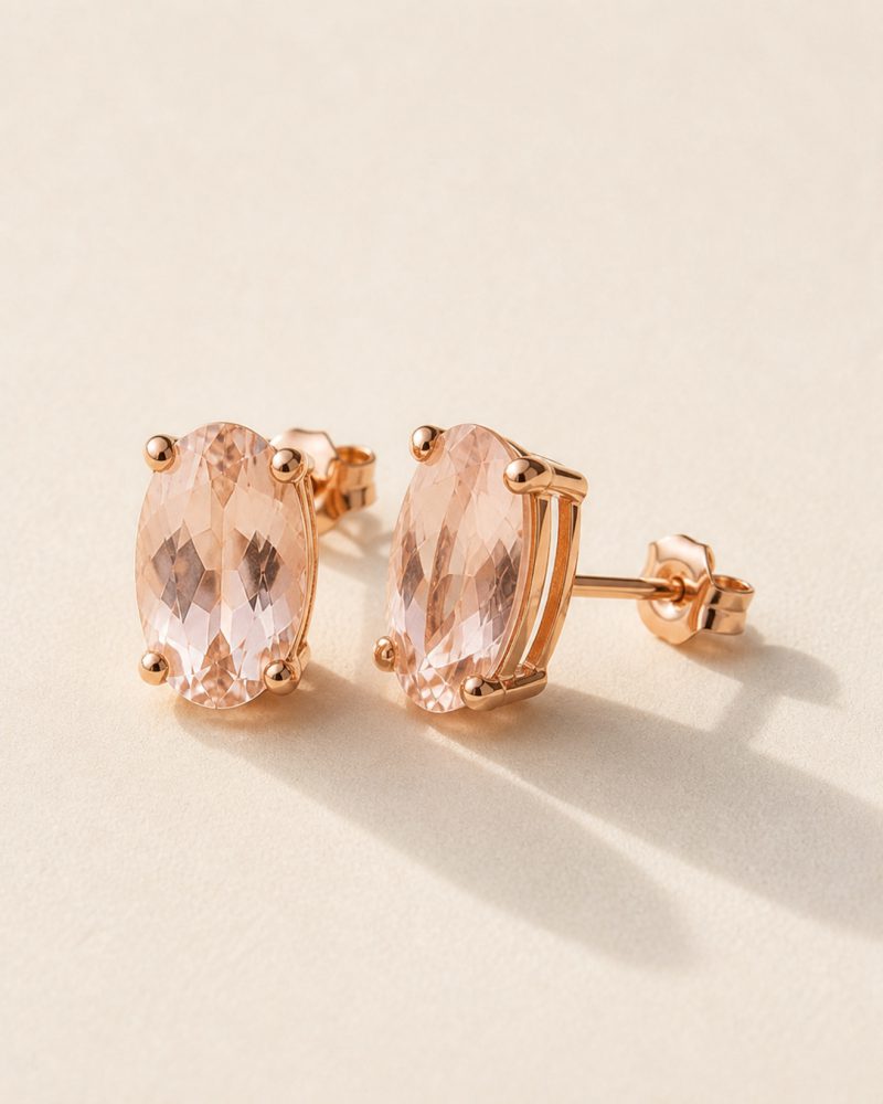 The Morganite Studs, view 2